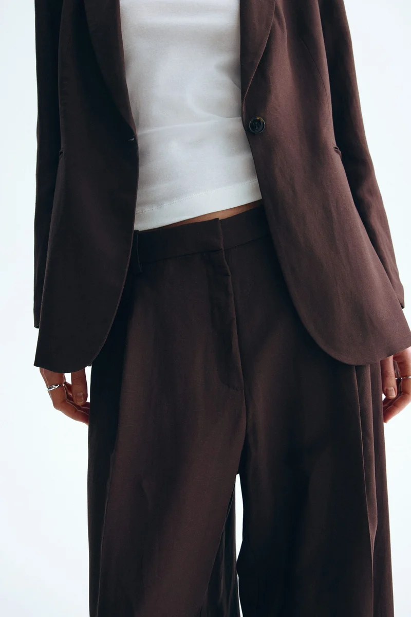 H&M Tailored linen-blend trousers